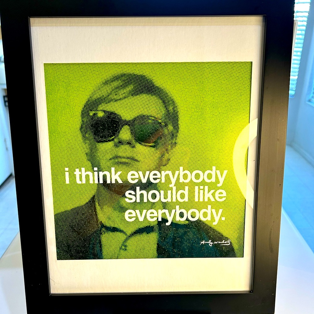 Andy Warhol Self Portrait Reprint in Black Wood/Glass Frame